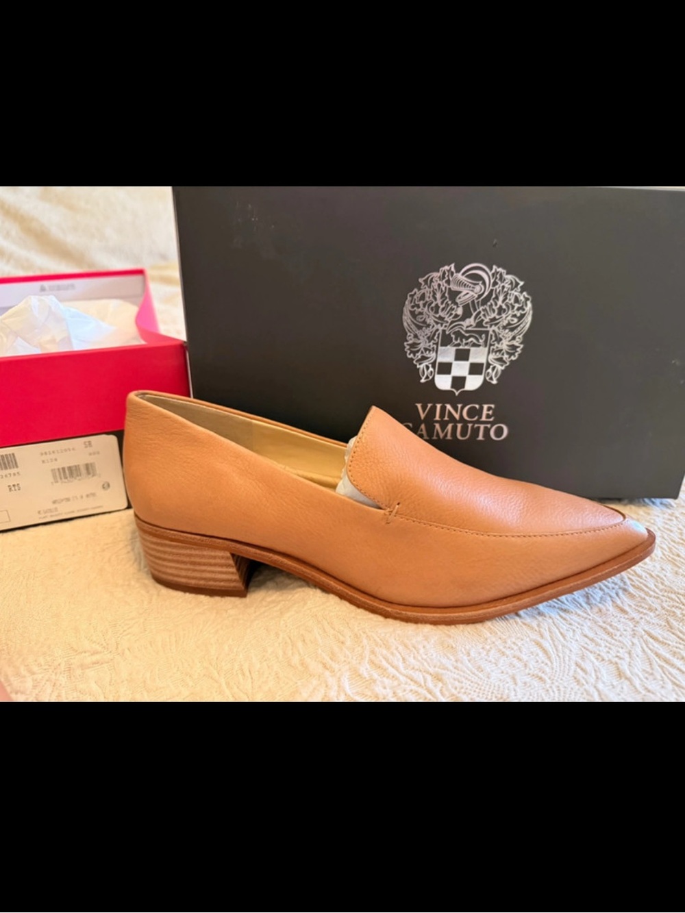 Vince Camuto Cognac Leather Slip-On Loafer